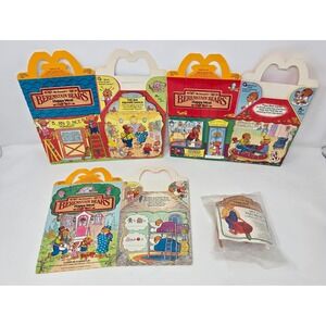 McDonald's Happy Meal Boxes Berenstain Bear 1987 Set of 3 Sealed Papa Bear Toy